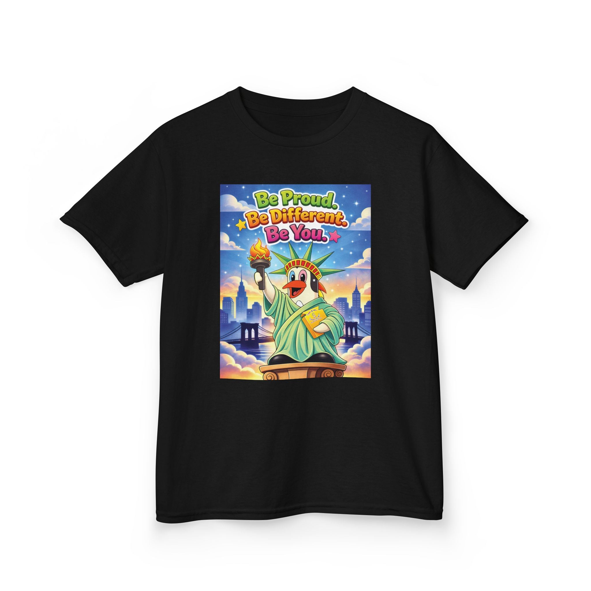 TuBz™M "Be Proud. Be Different. Be You." Kids T-Shirt - Inspirational Graphic Tee