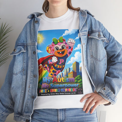 Panz™ Unisex Heavy Cotton™ Tee – "My Autism is My Superpower" Graphic | Smile Universe Collection