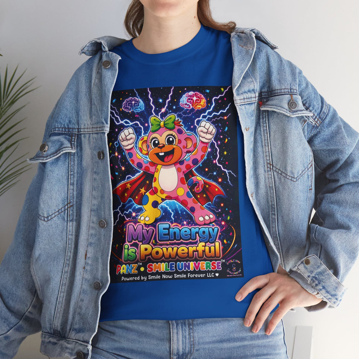 Panz™ Unisex Heavy Cotton™ Tee For Adult – "My Energy is Powerful" Graphic Tee | Smile Universe Collection