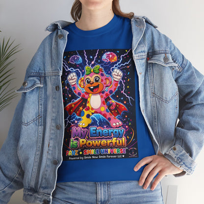 Panz™ Unisex Heavy Cotton™ Tee For Adult – "My Energy is Powerful" Graphic Tee | Smile Universe Collection