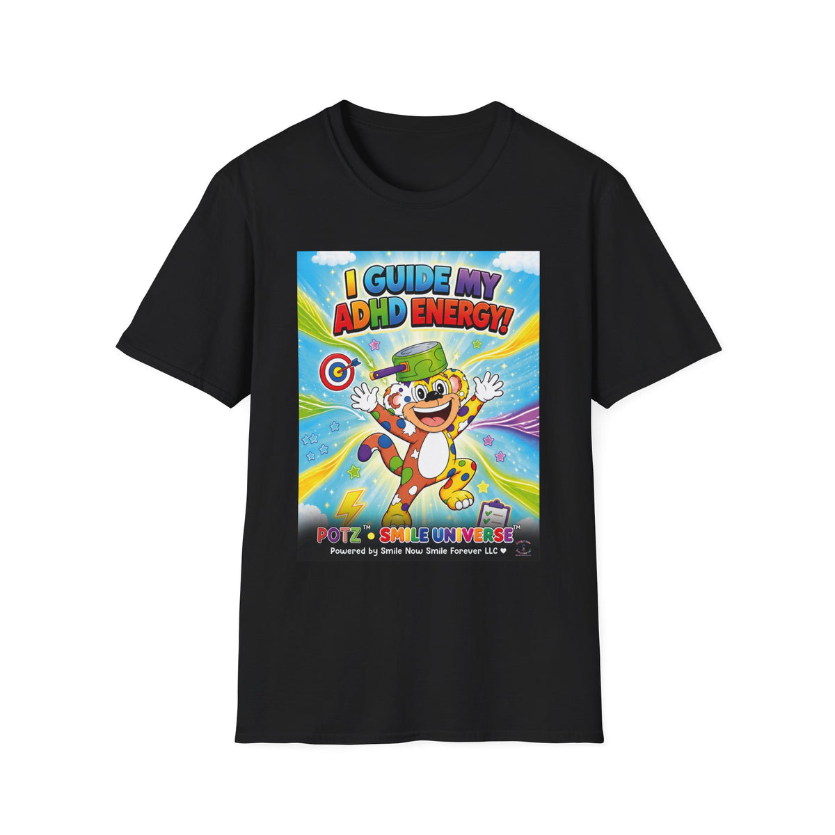 Potz™ Unisex Softstyle T-Shirt – "I Guide My ADHD Energy!" Graphic Tee | Smile Universe Collection