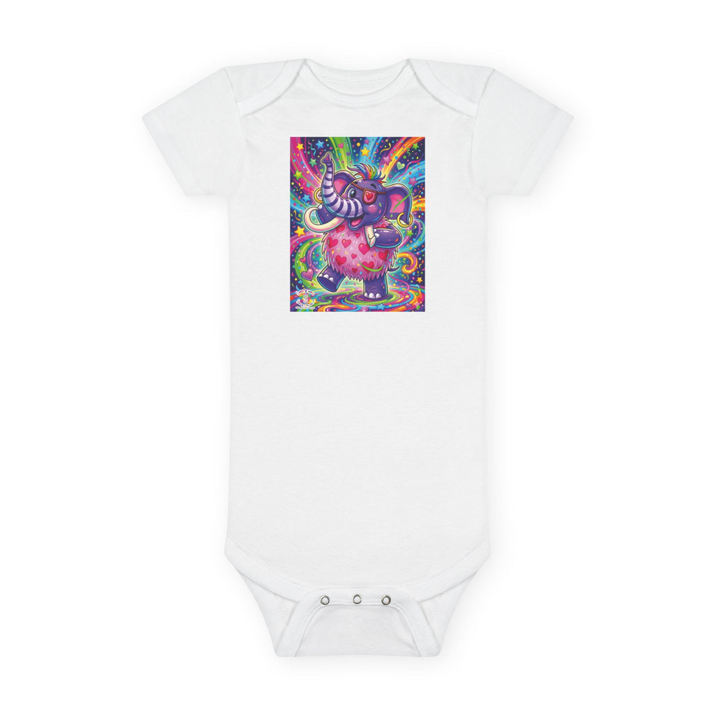 Piklez™ Baby Short Sleeve Onesie® – "Born to Celebrate!" Graphic | Smile Universe Collection