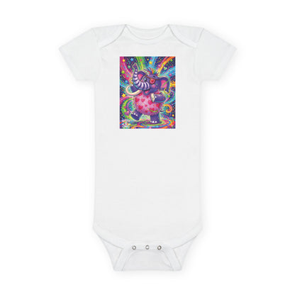 Piklez™ Baby Short Sleeve Onesie® – "Born to Celebrate!" Graphic | Smile Universe Collection