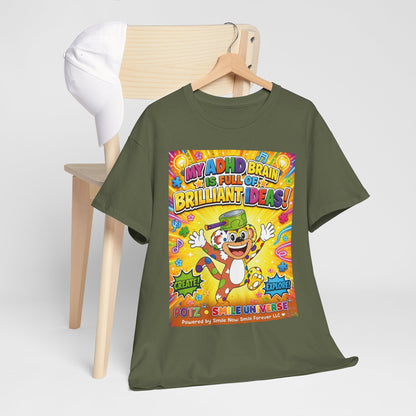 Potz™ Unisex Heavy Cotton™ Tee – "My ADHD Brain is Full of Brilliant Ideas!" Graphic Tee | Smile Universe Collection