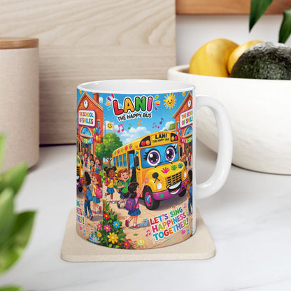 Lani™ Ceramic Mug (11oz & 15oz) – "Let's Sing Happiness Together!" Graphic