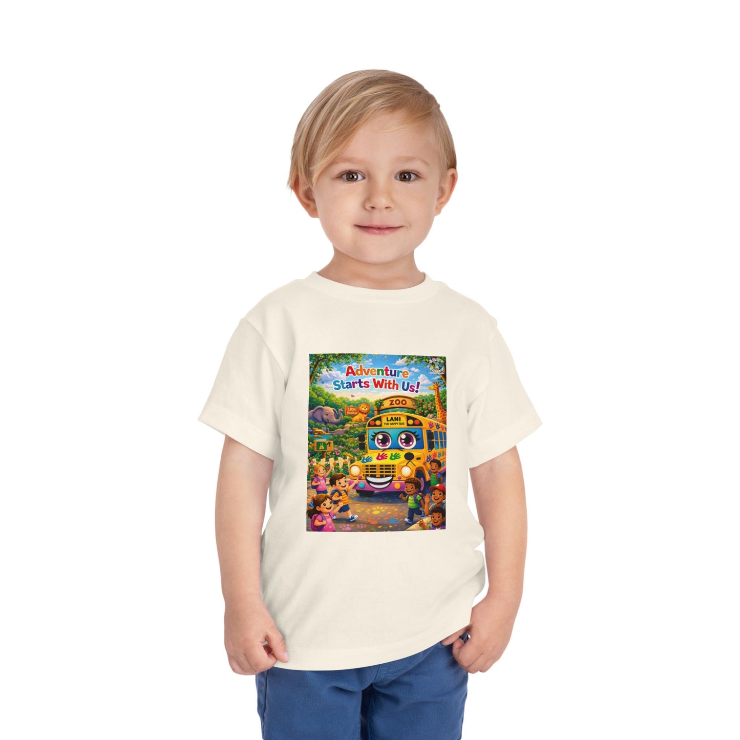 Lani™ Toddler Short Sleeve Tee – "Adventure Starts With Us!" Graphic
