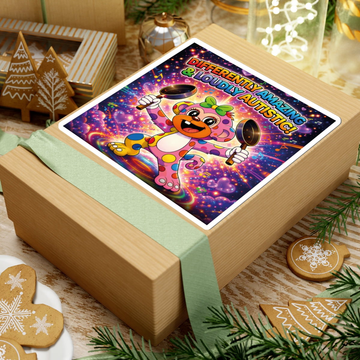 Panz™ Kiss-Cut Stickers – "Differently Amazing & Loudly Autistic!" Graphic | Smile Universe Collection