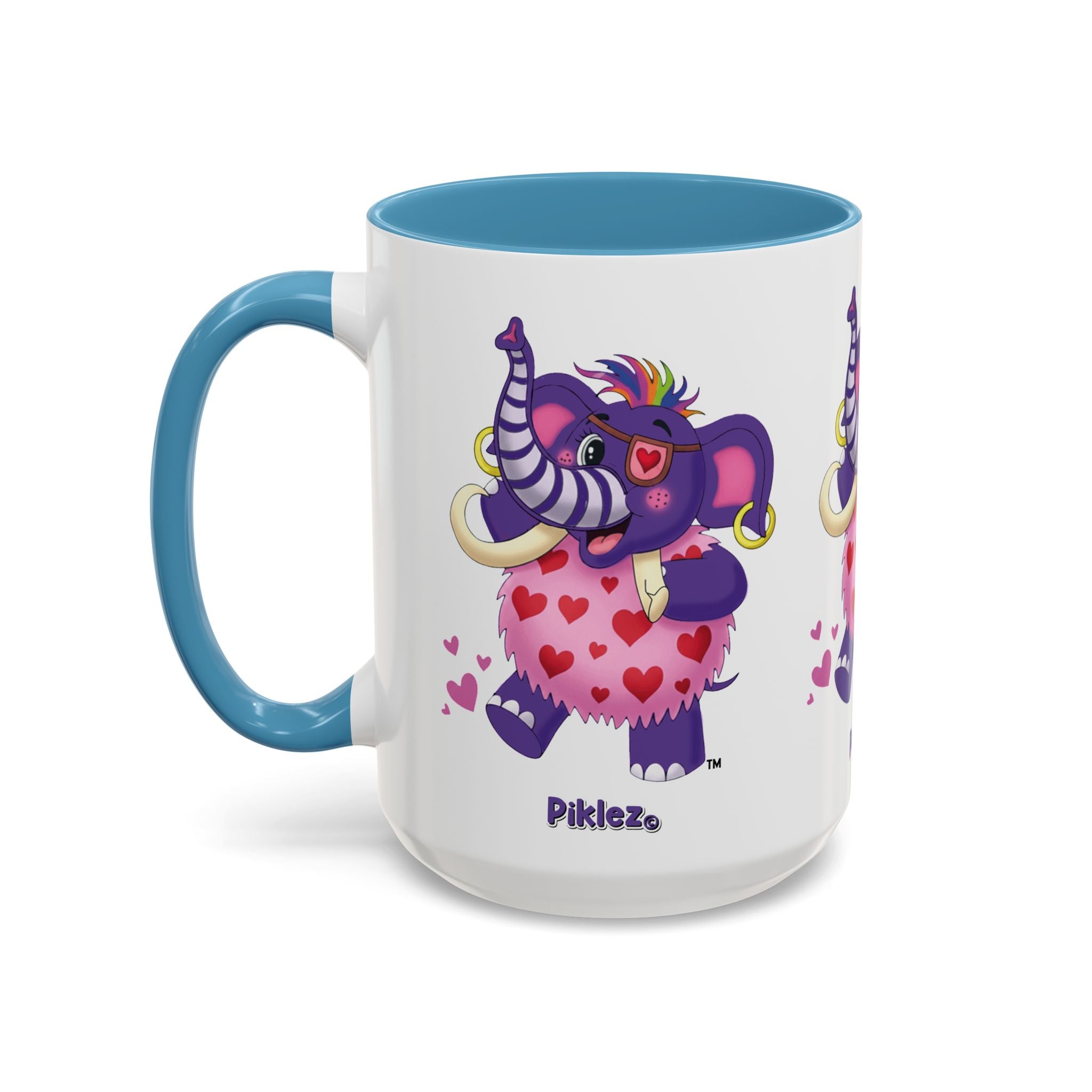 Piklez™ Accent Coffee Mug (11oz & 15oz) – "Full of Love!" Graphic | Smile Universe Collection