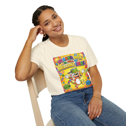 Potz™ Unisex Softstyle T-Shirt – "My ADHD Brain is Full of Brilliant Ideas!" Graphic Tee | Smile Universe Collection