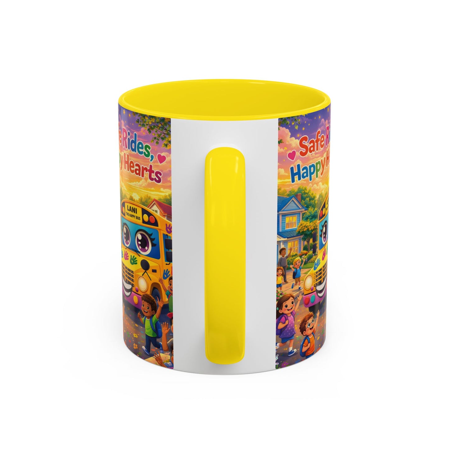 Lani™ Accent Coffee Mug (11oz & 15oz) – "Safe Rides, Happy Hearts" Graphic