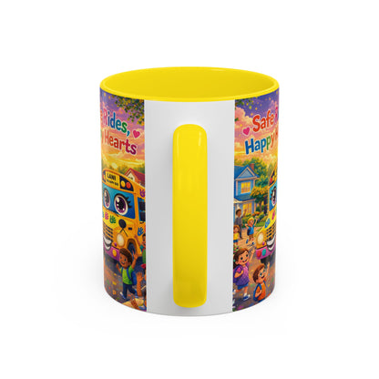 Lani™ Accent Coffee Mug (11oz & 15oz) – "Safe Rides, Happy Hearts" Graphic