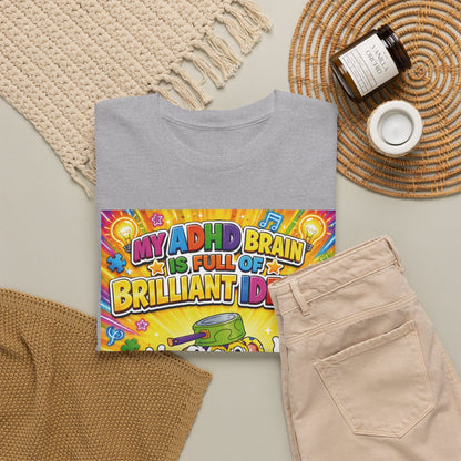 Potz™ Unisex Heavy Cotton™ Tee – "My ADHD Brain is Full of Brilliant Ideas!" Graphic Tee | Smile Universe Collection