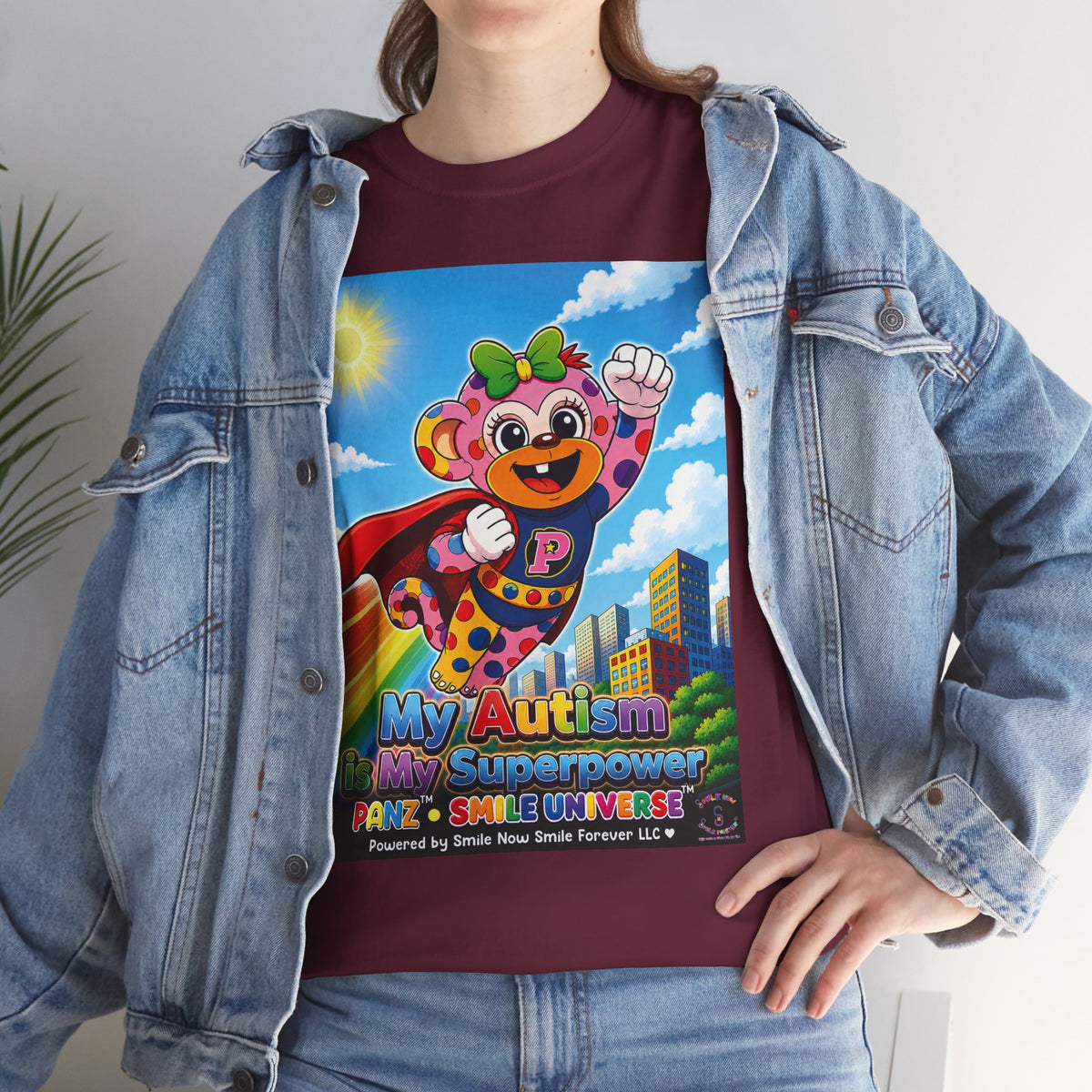 Panz™ Unisex Heavy Cotton™ Tee – "My Autism is My Superpower" Graphic | Smile Universe Collection