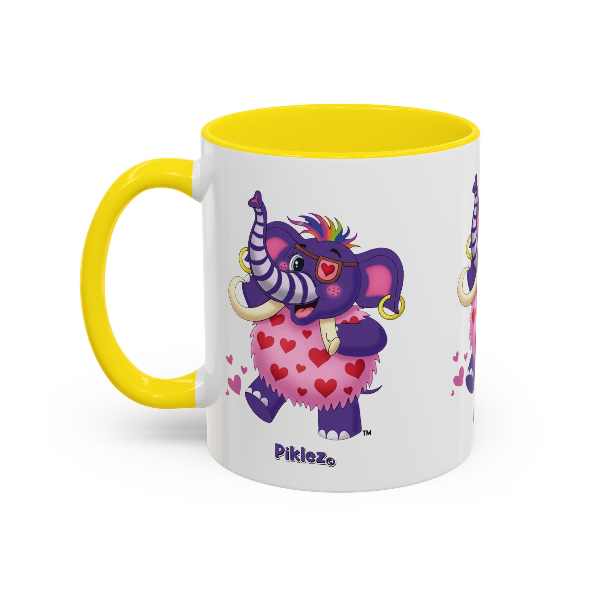 Piklez™ Accent Coffee Mug (11oz & 15oz) – "Full of Love!" Graphic | Smile Universe Collection