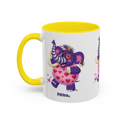 Piklez™ Accent Coffee Mug (11oz & 15oz) – "Full of Love!" Graphic | Smile Universe Collection