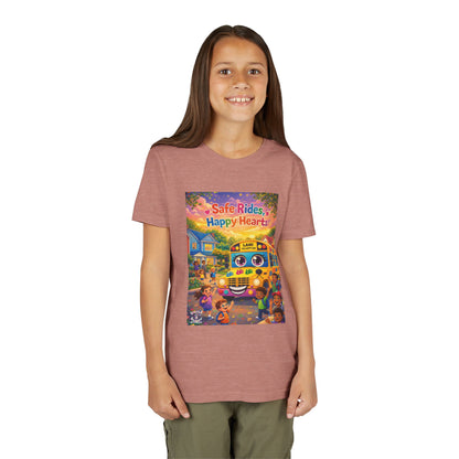 Lani™ Youth Short Sleeve Tee – "Safe Rides, Happy Hearts" Graphic