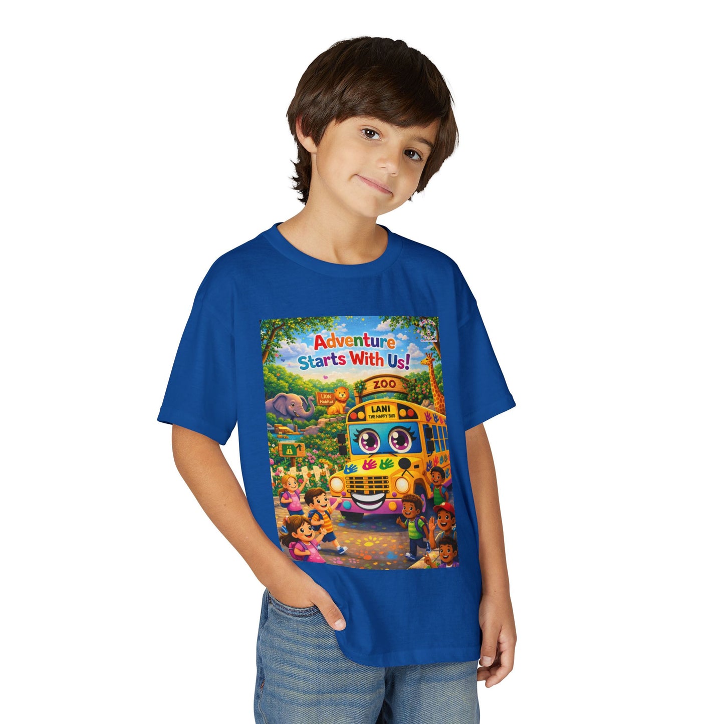 Lani™ Youth DryBlend® T-Shirt – "Adventure Starts With Us!" Graphic
