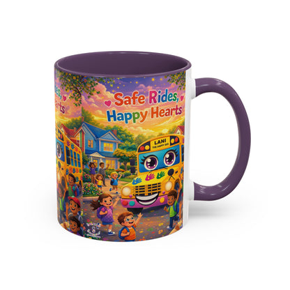 Lani™ Accent Coffee Mug (11oz & 15oz) – "Safe Rides, Happy Hearts" Graphic