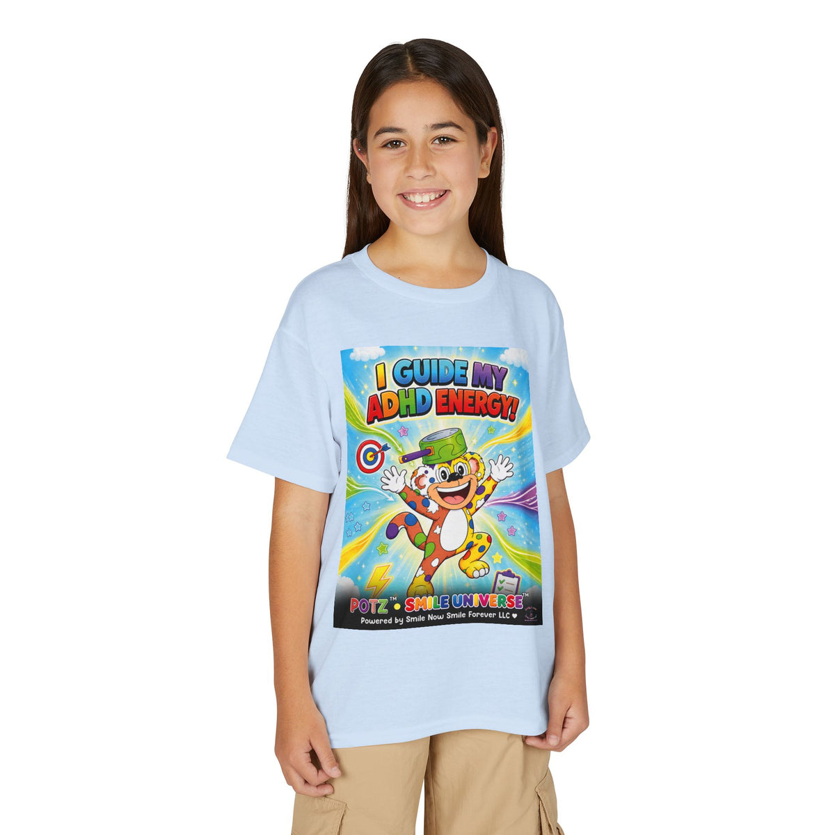 Potz™ Youth DryBlend® T-Shirt – "I Guide My ADHD Energy!" Graphic Tee | Smile Universe Collection