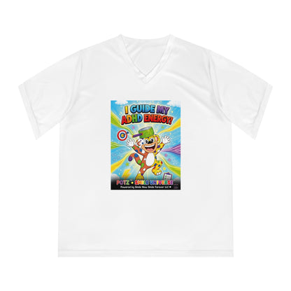 Potz™ Women's Performance V-Neck T-Shirt – "I Guide My ADHD Energy!" Graphic Tee | Smile Universe Collection
