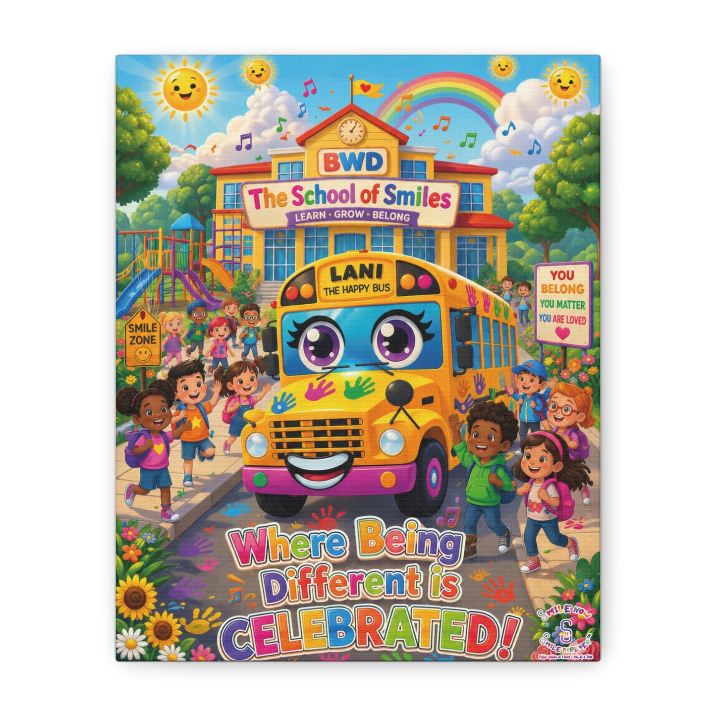 Lani™ Matte Canvas, Stretched 1.25" – "Where Being Different is CELEBRATED!" Graphic Wall Art