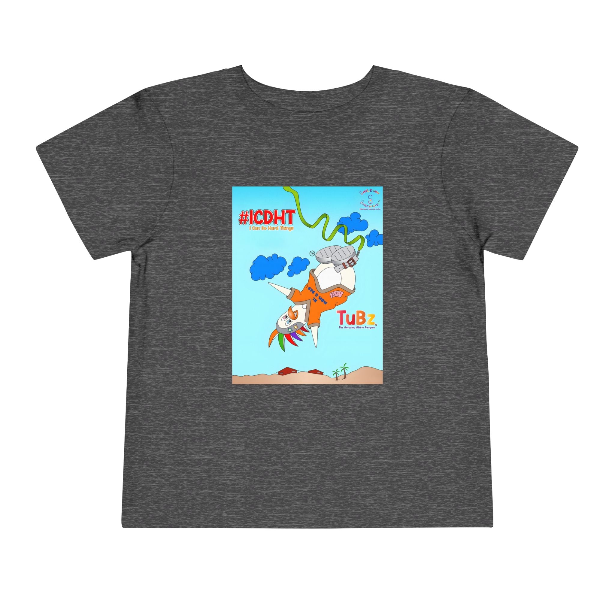 TuBz™ "I Can Do Hard Things" Toddler T-Shirt | Toddler Short Sleeve Tee  - Positive Kids Graphic Tee