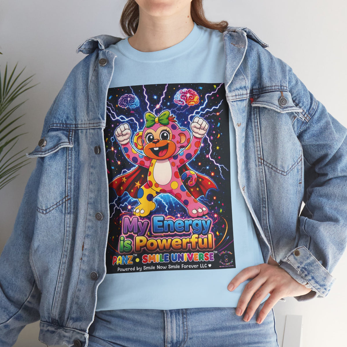 Panz™ Unisex Heavy Cotton™ Tee For Adult – "My Energy is Powerful" Graphic Tee | Smile Universe Collection