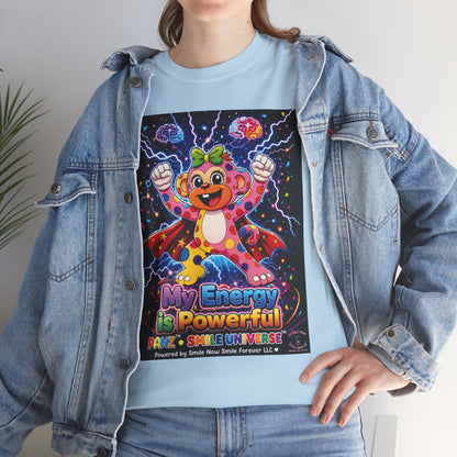 Panz™ Unisex Heavy Cotton™ Tee For Adult – "My Energy is Powerful" Graphic Tee | Smile Universe Collection