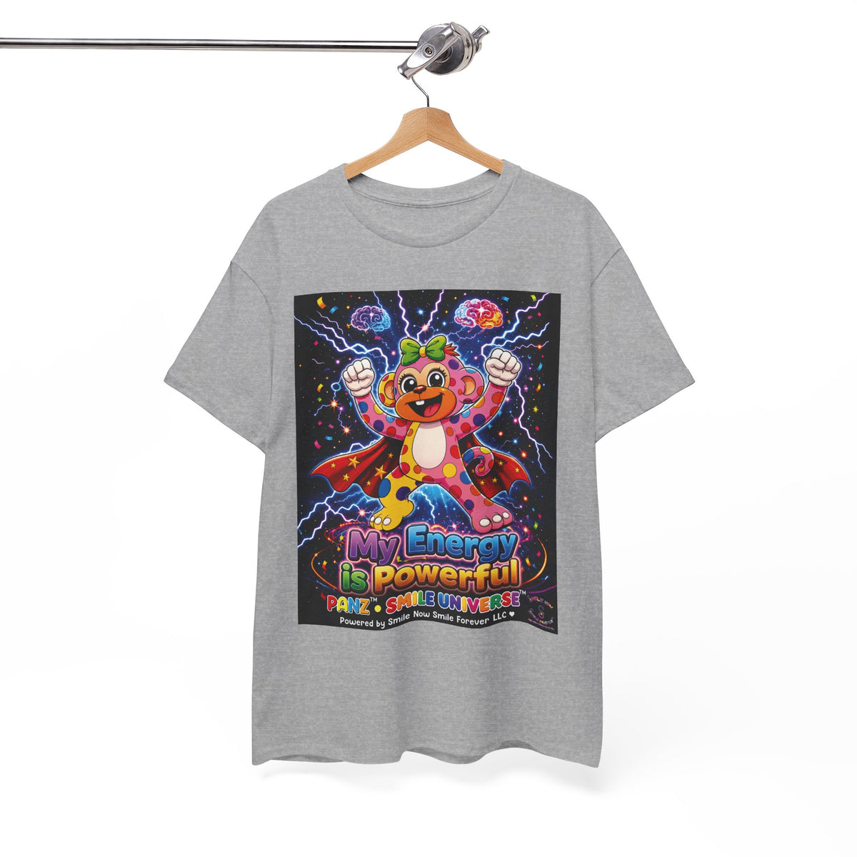 Panz™ Unisex Heavy Cotton™ Tee For Adult – "My Energy is Powerful" Graphic Tee | Smile Universe Collection