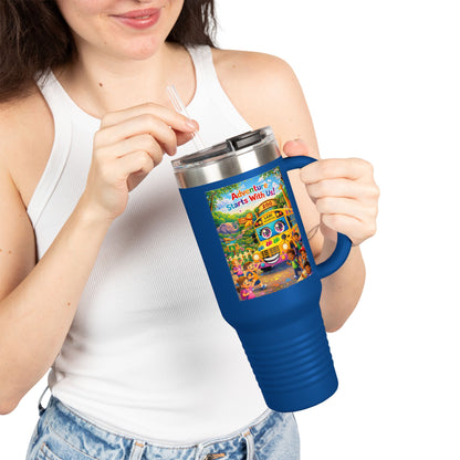 Lani™ 40oz Insulated Travel Mug – "Adventure Starts With Us!" Graphic