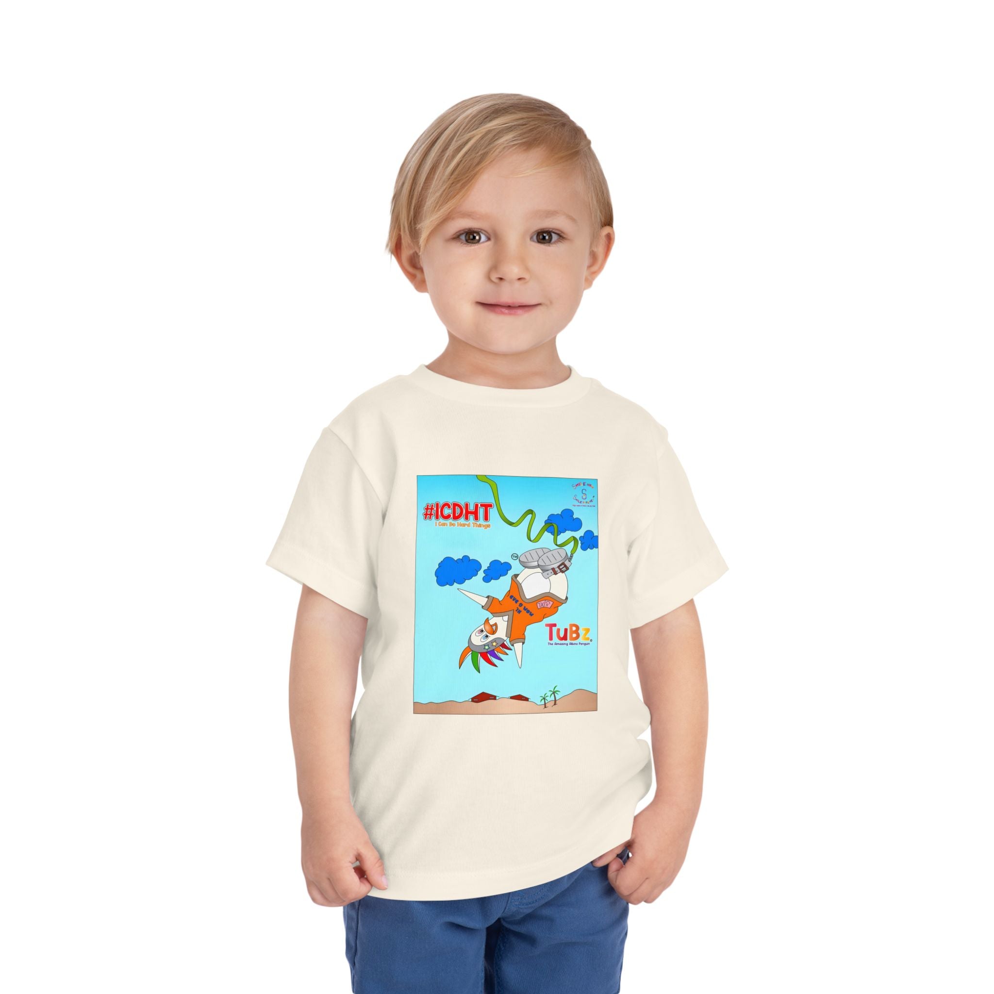 TuBz™ "I Can Do Hard Things" Toddler T-Shirt | Toddler Short Sleeve Tee  - Positive Kids Graphic Tee