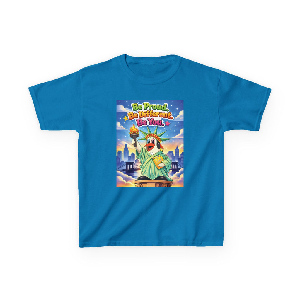 TuBz™M "Be Proud. Be Different. Be You." Kids T-Shirt - Inspirational Graphic Tee