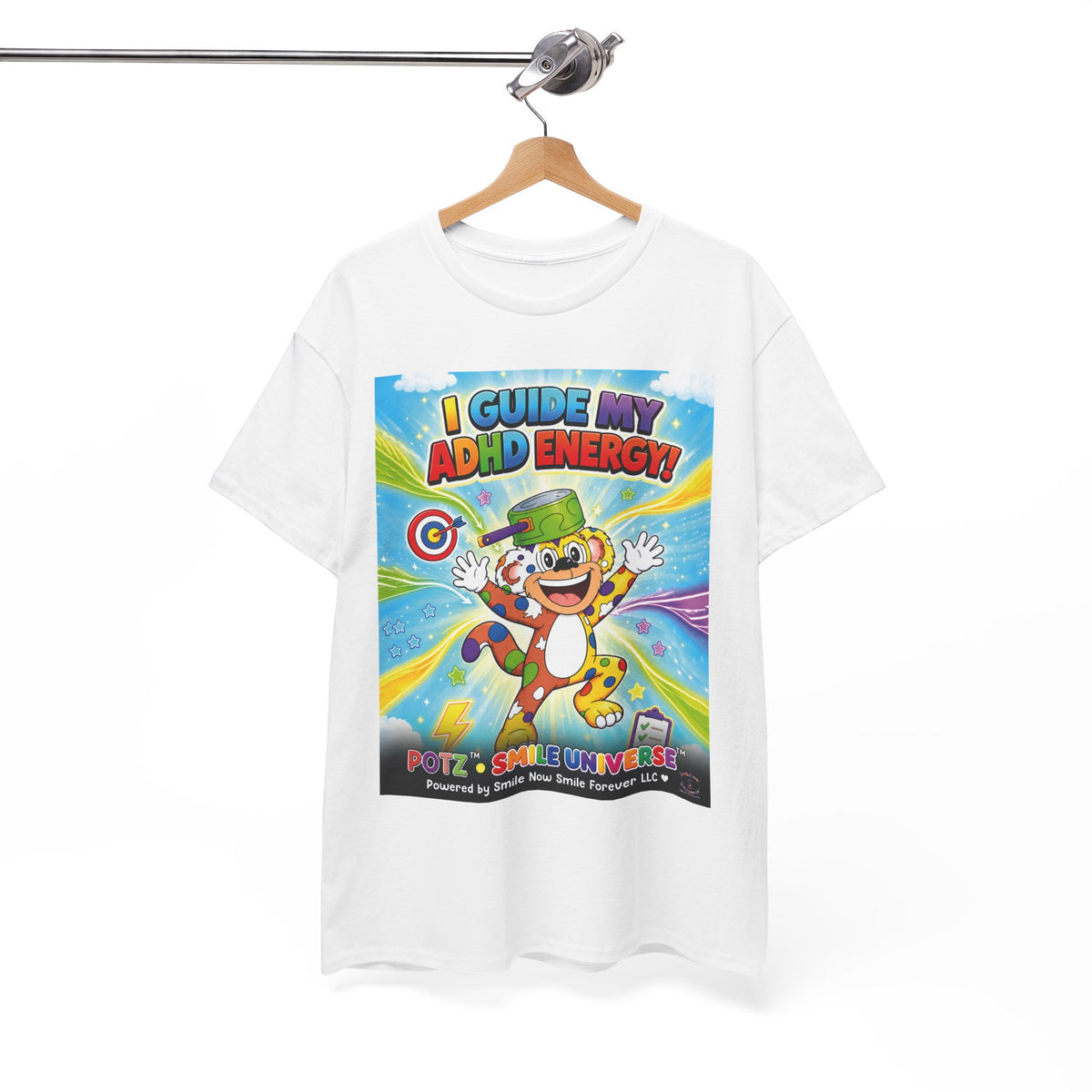 Potz™ Unisex Heavy Cotton™ Tee – "I Guide My ADHD Energy!" Graphic Tee | Smile Universe Collection