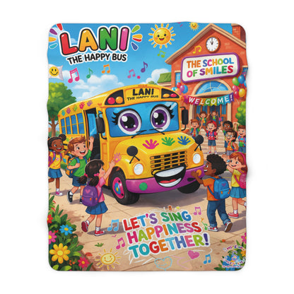 Sherpa Blanket — Lani the Happy Bus "Let's Sing Happiness Together" Kids Throw