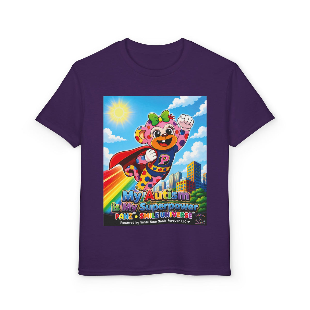 Panz™ Youth DryBlend® T-Shirt – "My Autism is My Superpower" Graphic | Smile Universe Collection