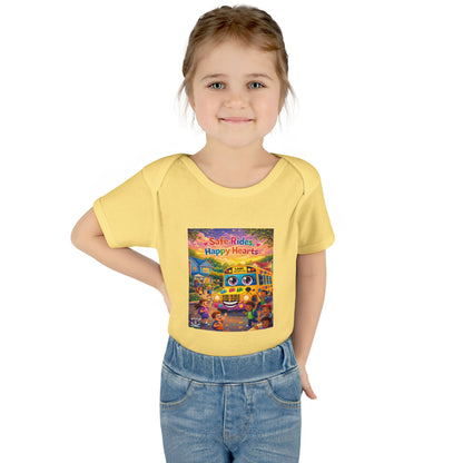 Lani™ Infant Baby Rib Bodysuit – "Safe Rides, Happy Hearts" Graphic