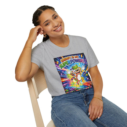 Potz™ Unisex Softstyle T-Shirt – "Energy is My Superpower!" Graphic Tee | Smile Universe Collection