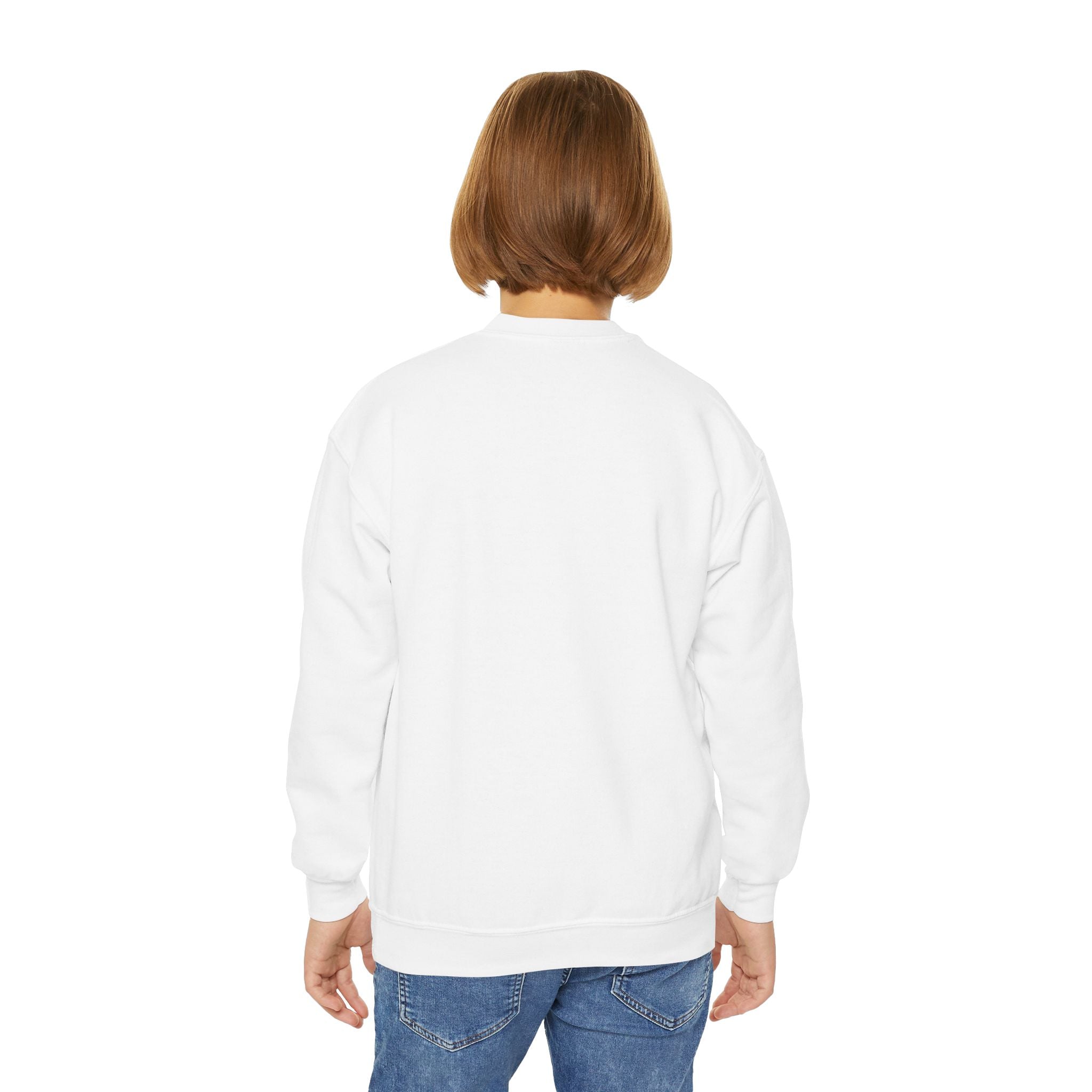 TuBz™ "Being Smart Iz Kool" Youth Crewneck Sweatshirt – Character Dress-Up Graphic Sweatshirt | Smile Universe TuBz4Kidz Collection