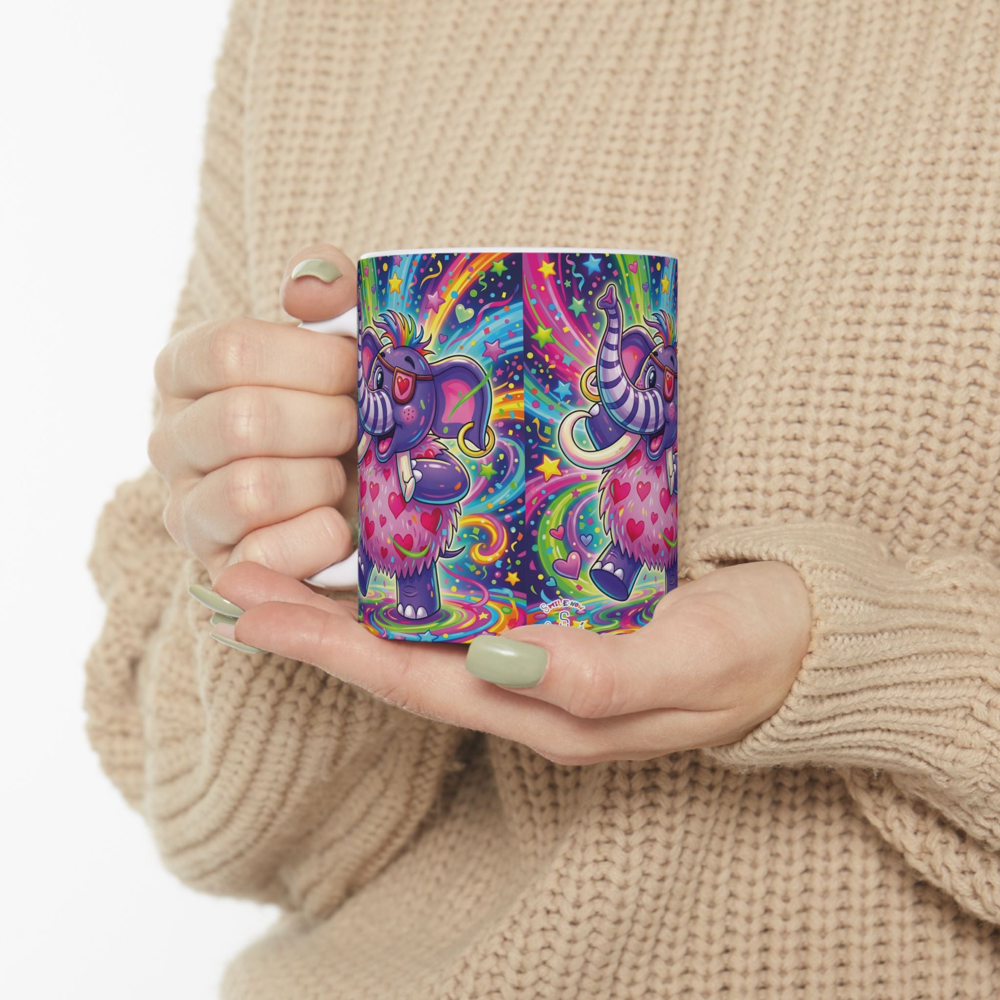 Piklez™ 11oz Ceramic Mug – "Born to Celebrate!" Graphic | Smile Universe Collection