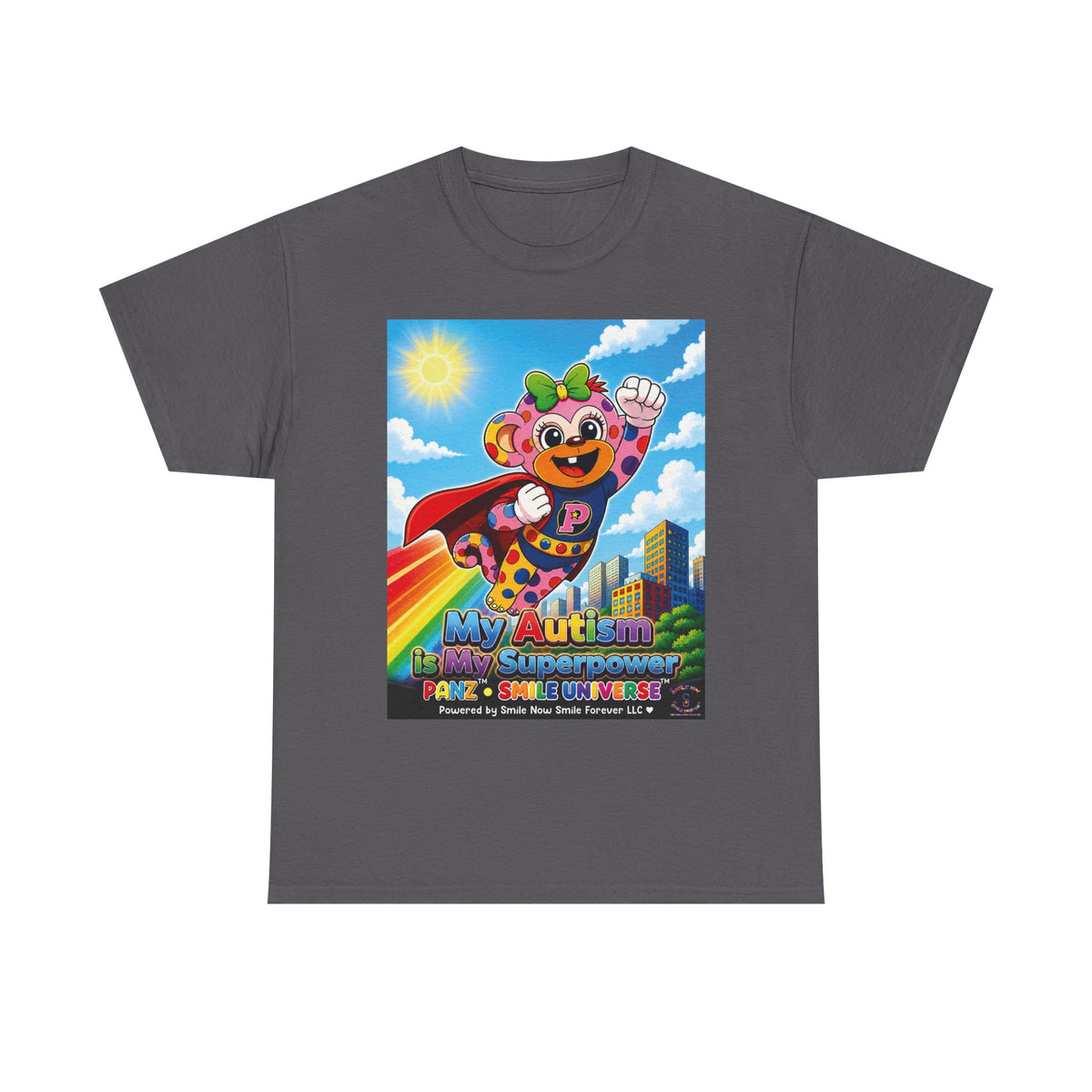 Panz™ Unisex Heavy Cotton™ Tee – "My Autism is My Superpower" Graphic | Smile Universe Collection