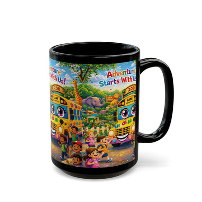 Lani™ Black Mug (11oz & 15oz) – "Adventure Starts With Us!" Graphic