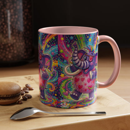 Piklez™ 11oz, 15oz Accent Coffee Mug – "Born to Celebrate!" Graphic | Smile Universe Collection