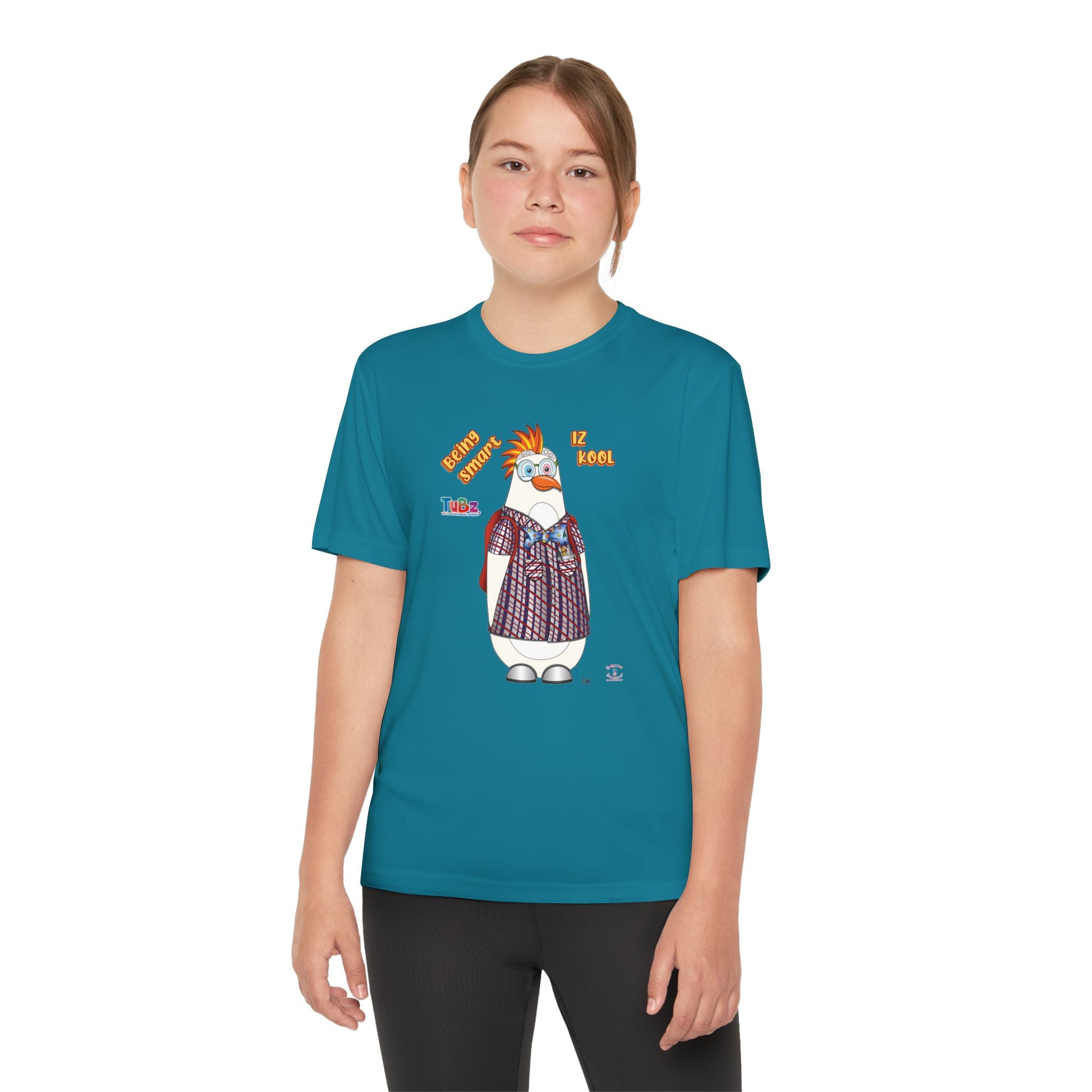 TuBz™ "Being Smart Iz Kool" Youth Competitor T- Shirt - Character Dress-Up Graphic Tee