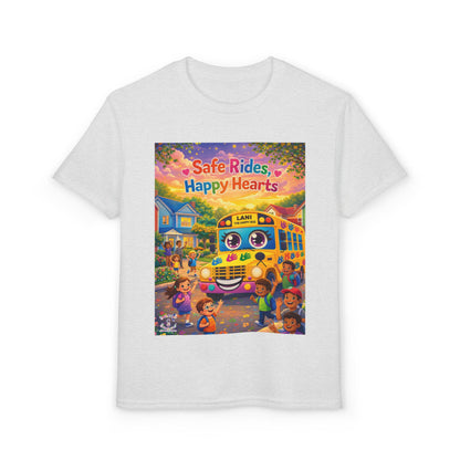 Lani™ Youth DryBlend® T-Shirt – "Safe Rides, Happy Hearts" Graphic