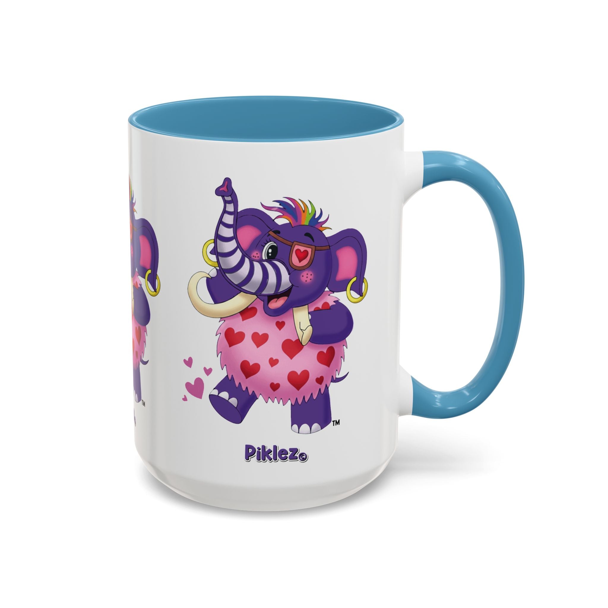 Piklez™ Accent Coffee Mug (11oz & 15oz) – "Full of Love!" Graphic | Smile Universe Collection