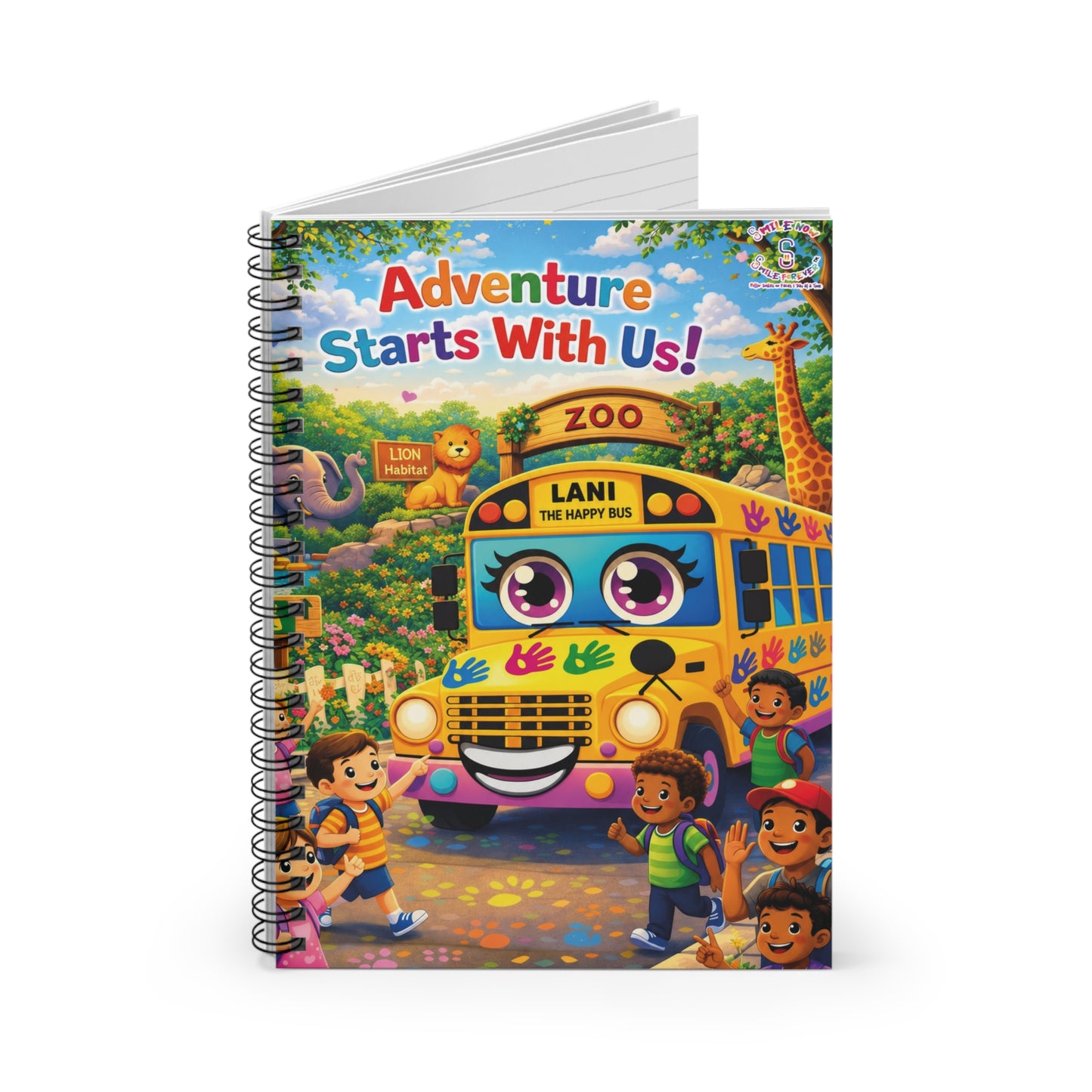 Lani™ Spiral Notebook – Ruled Line | "Adventure Starts With Us!" Graphic