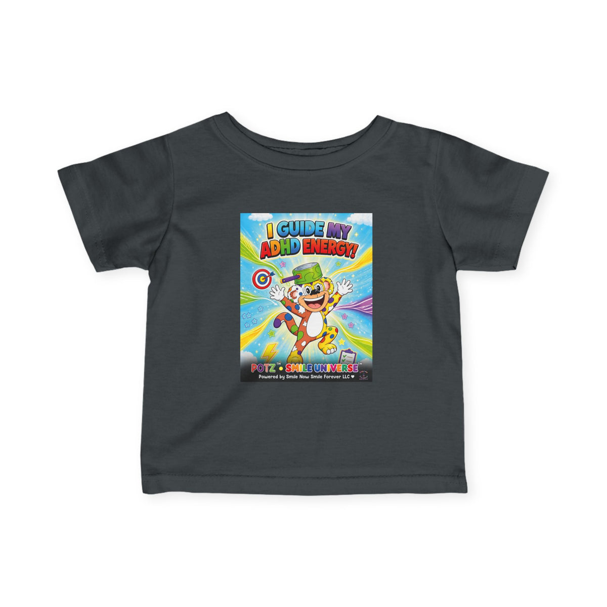 Potz™ Infant Fine Jersey Tee – "I Guide My ADHD Energy!" Graphic Tee | Smile Universe Collection