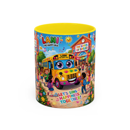 Lani™ Accent Coffee Mug (11oz & 15oz) – "Let's Sing Happiness Together!" Graphic