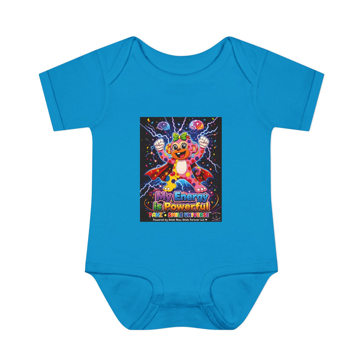 Panz™ Infant Baby Rib Bodysuit – "My Energy is Powerful" Graphic Onesie | Smile Universe Collection