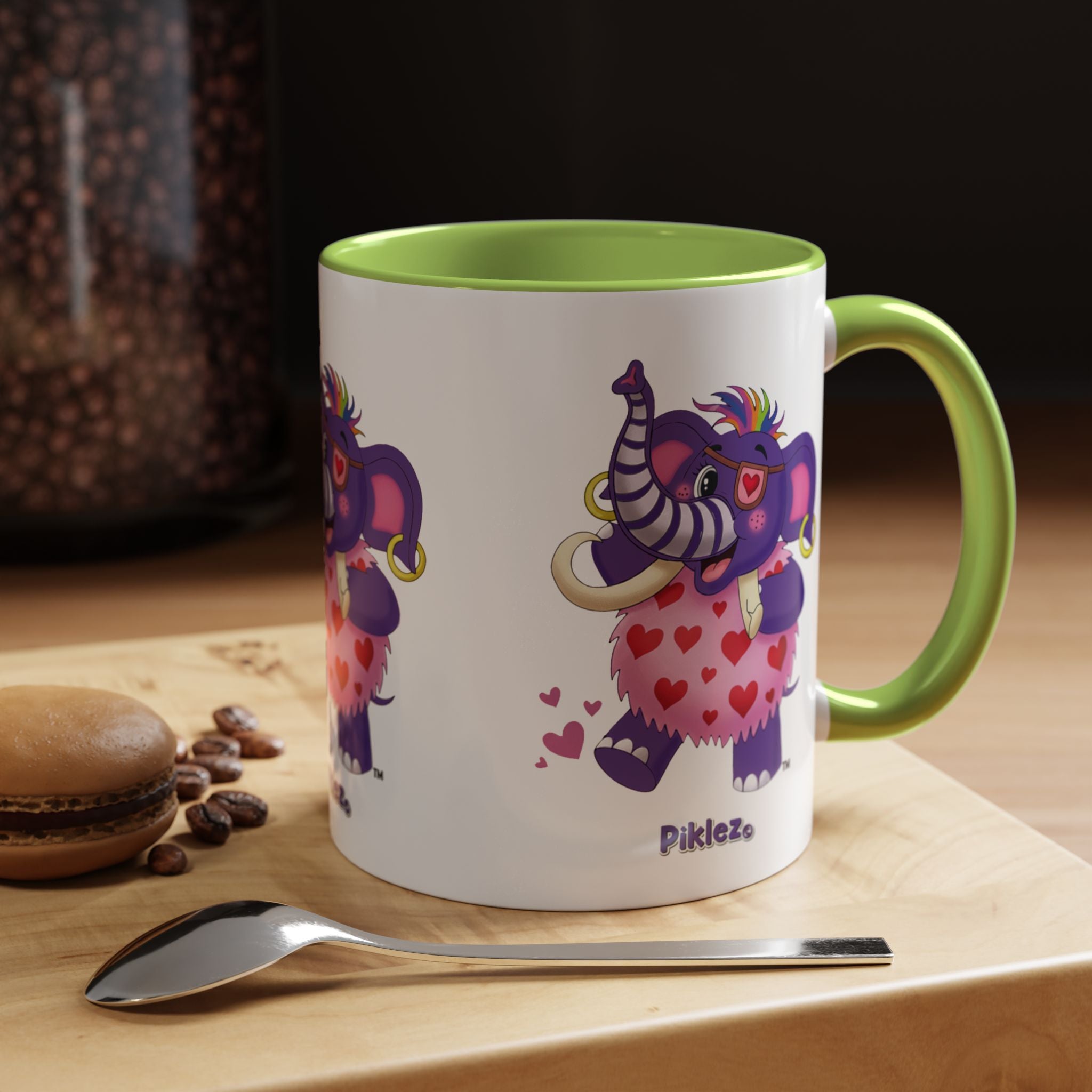 Piklez™ Accent Coffee Mug (11oz & 15oz) – "Full of Love!" Graphic | Smile Universe Collection